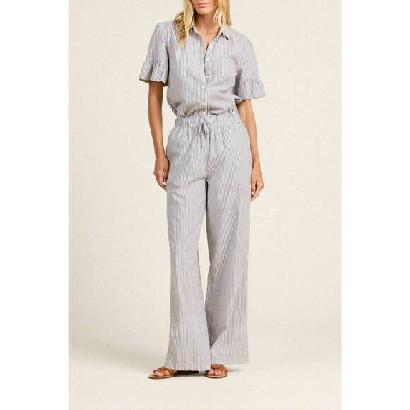NEW TROVATA vera pant stripe in navy